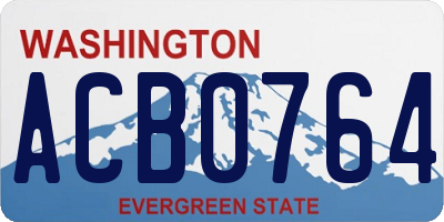 WA license plate ACB0764