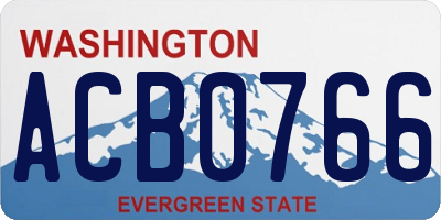 WA license plate ACB0766