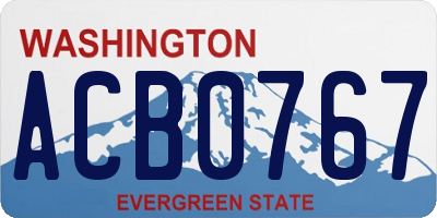 WA license plate ACB0767