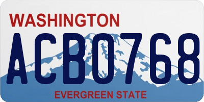 WA license plate ACB0768