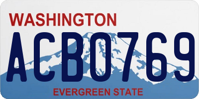 WA license plate ACB0769