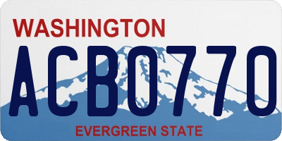 WA license plate ACB0770