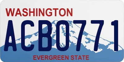 WA license plate ACB0771