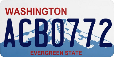 WA license plate ACB0772