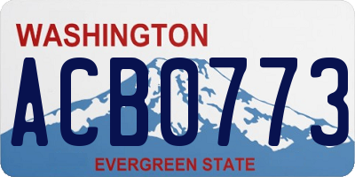 WA license plate ACB0773