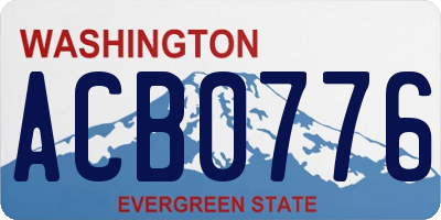 WA license plate ACB0776