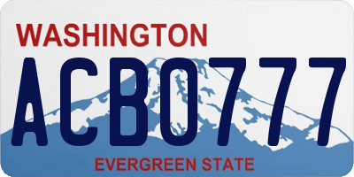 WA license plate ACB0777
