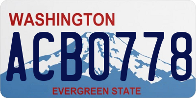 WA license plate ACB0778