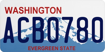 WA license plate ACB0780