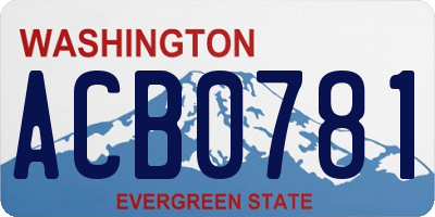 WA license plate ACB0781