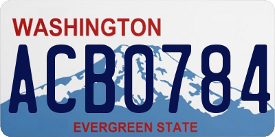 WA license plate ACB0784