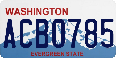 WA license plate ACB0785