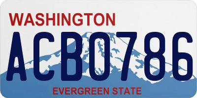 WA license plate ACB0786