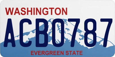 WA license plate ACB0787