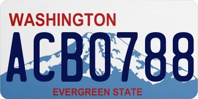 WA license plate ACB0788