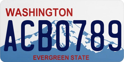WA license plate ACB0789