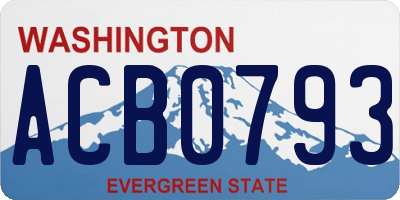 WA license plate ACB0793