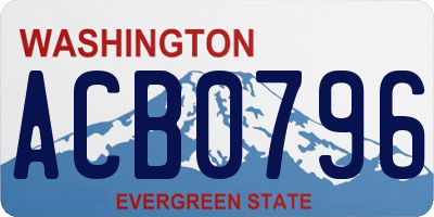 WA license plate ACB0796