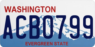WA license plate ACB0799