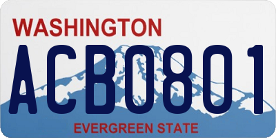WA license plate ACB0801