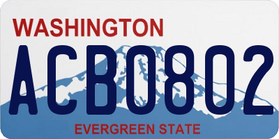WA license plate ACB0802