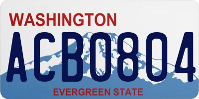 WA license plate ACB0804