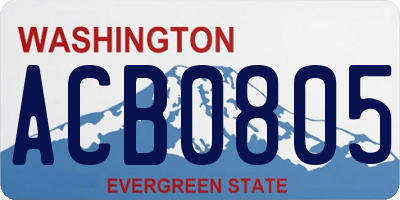 WA license plate ACB0805