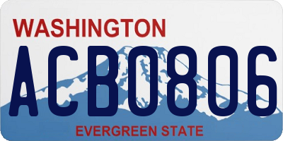WA license plate ACB0806