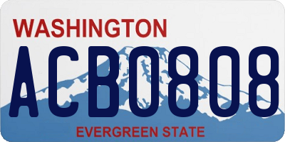 WA license plate ACB0808