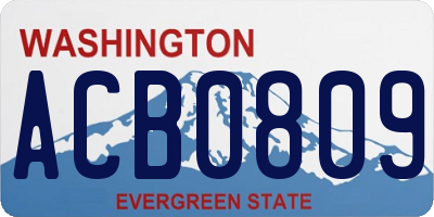 WA license plate ACB0809