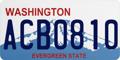 WA license plate ACB0810