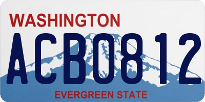 WA license plate ACB0812