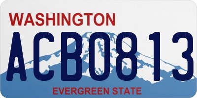 WA license plate ACB0813