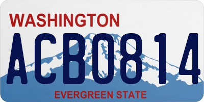 WA license plate ACB0814