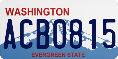 WA license plate ACB0815
