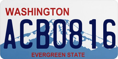 WA license plate ACB0816