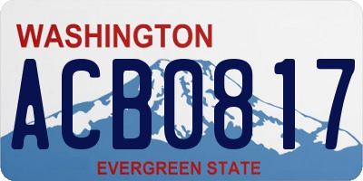 WA license plate ACB0817