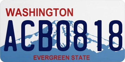 WA license plate ACB0818