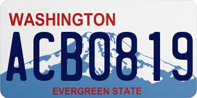 WA license plate ACB0819