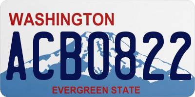 WA license plate ACB0822
