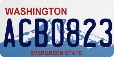 WA license plate ACB0823