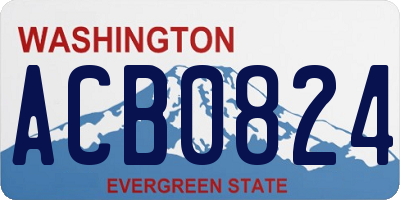 WA license plate ACB0824