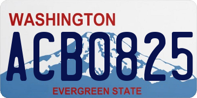 WA license plate ACB0825