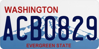WA license plate ACB0829