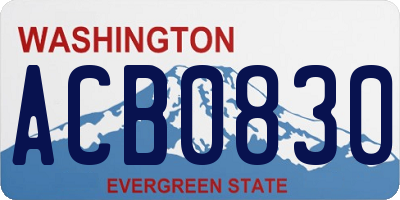 WA license plate ACB0830
