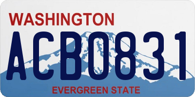 WA license plate ACB0831