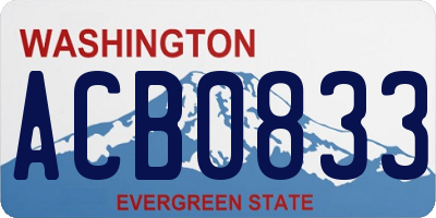 WA license plate ACB0833