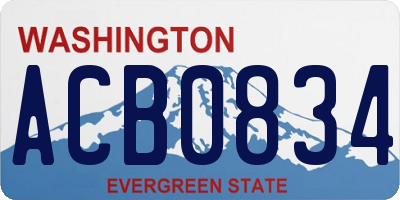 WA license plate ACB0834