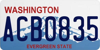 WA license plate ACB0835