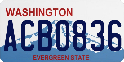 WA license plate ACB0836